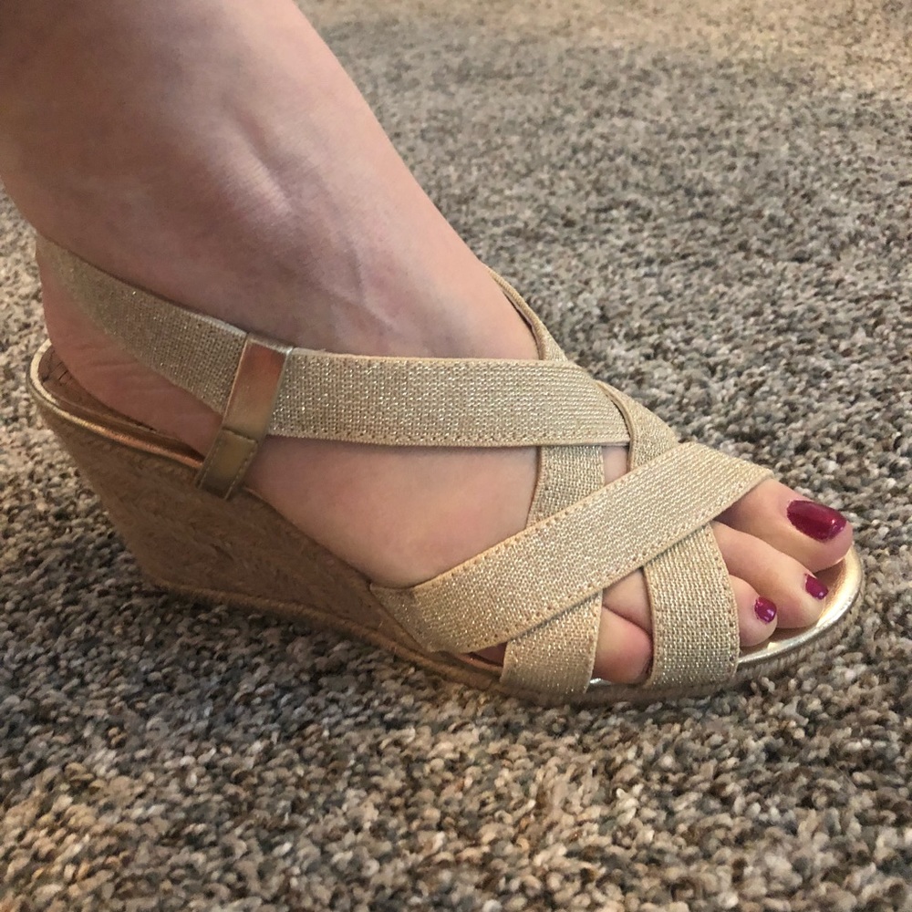 Gold Sparkly Wedges